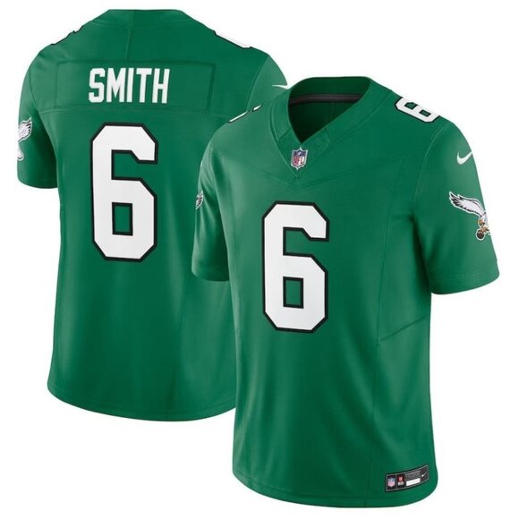 Mens Youths Kids Womens 6 DeVonta Smith Green Vapor Stitched Jersey